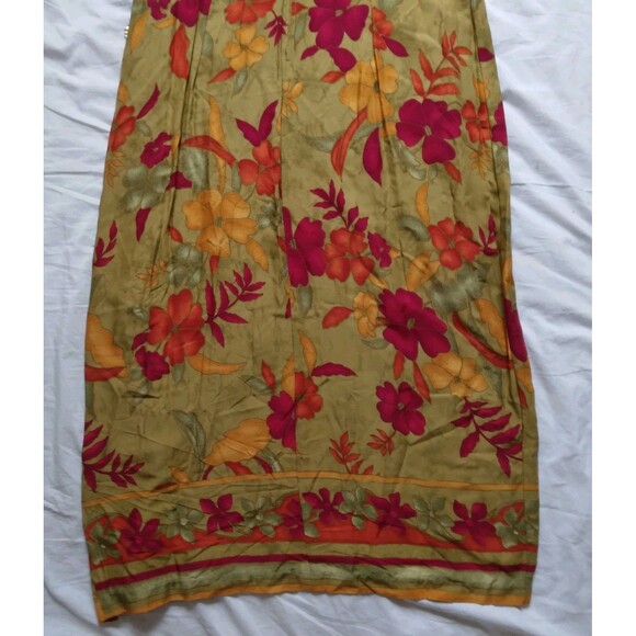 Vintage Tropical Floral Maxi Dress Sleeveless 100% Rayon Beach Cruise Womens 16 - Picture 10 of 13